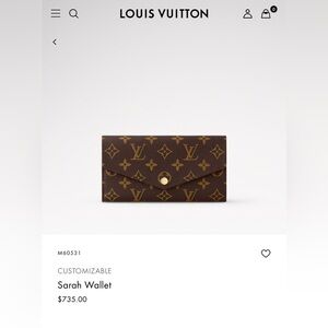 Louis Vuitton Sarah Monogram Wallet